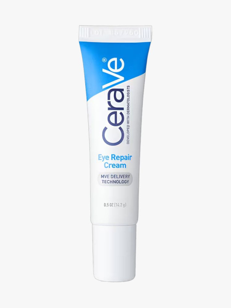 CeraVe Eye Repair Cream in branded tube component on a light gray background